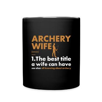 Sport Wife Archery - Full Colour Mug - black - Front