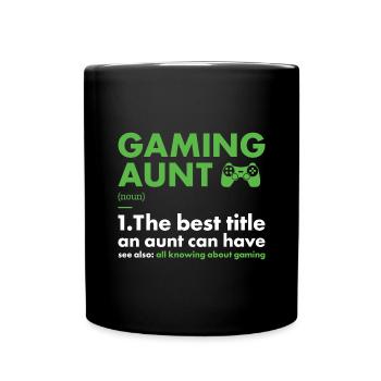 Gamer Aunt Definition Gaming - Tasse einfarbig - Schwarz - Vorne