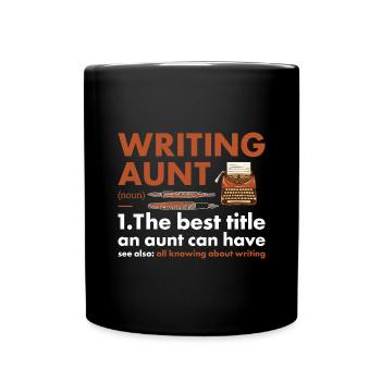 Writer Aunt Definition Writing - Full Colour Mug - black - Front