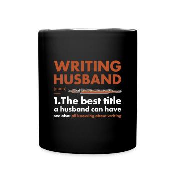 Writer Husband Definition Writing - Full Colour Mug - black - Front
