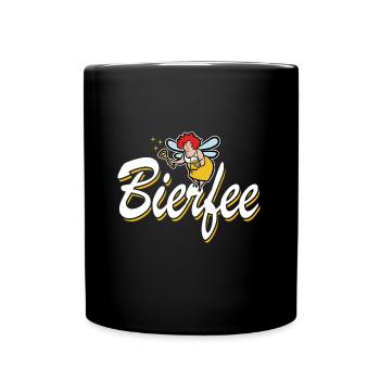 Bierfee - Biertrinker - Bier-Cartoon Männertag - Tasse einfarbig - Schwarz - Vorne