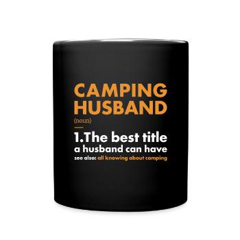 Camper Husband Definition Camping - Full Colour Mug - black - Front