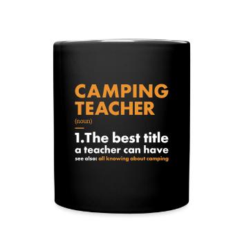 Camper Teacher Definition Camping - Full Colour Mug - black - Front