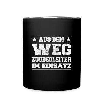 Aus dem Weg Zugbegleiter im Einsatz Design - Tasse einfarbig - Schwarz - Vorne