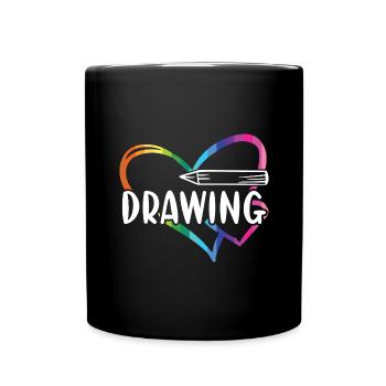 Drawer Heart Drawing - Tasse einfarbig - Schwarz - Vorne