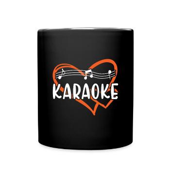 Singer Heart Karaoke - Tasse einfarbig - Schwarz - Vorne