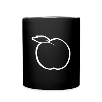 Apfel Design schlicht gehalten für den Obst Fan - Tasse einfarbig - Schwarz - Vorne
