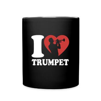 I Love Trumpet - Trompeten Spieler - Hobby - Tasse einfarbig - Schwarz - Vorne