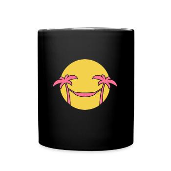 Palmen Hängematte Sommer - Sonne - Urlaub - Tasse einfarbig - Schwarz - Vorne