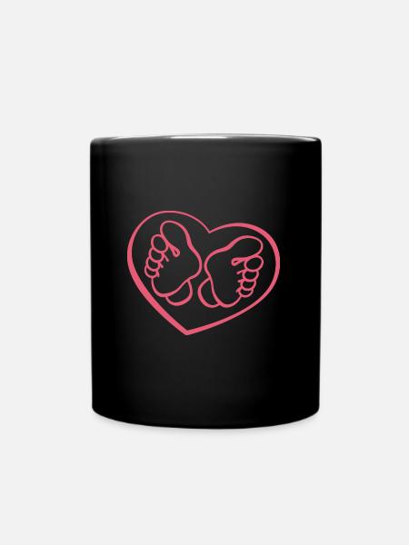 Fußpflege mit Herz - Fuß - Füße - Spruch - Tasse einfarbig - Schwarz
