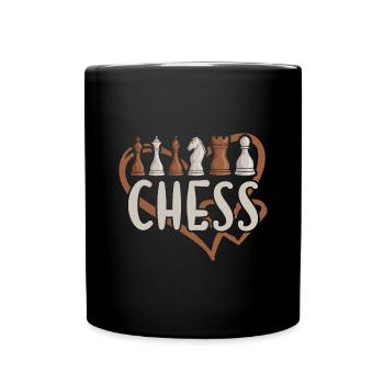Chess Player Heart Chess - Tasse einfarbig - Schwarz - Vorne