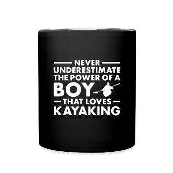 Kayaker Never Underestimate The Power Of A Boy - Full Colour Mug - black - Front
