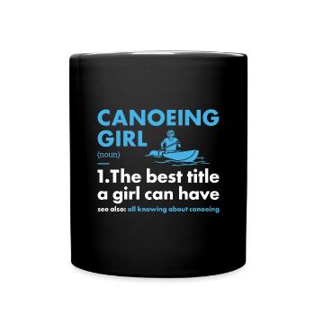 canoéiste fille définition canoë - Mug uni - noir - Devant