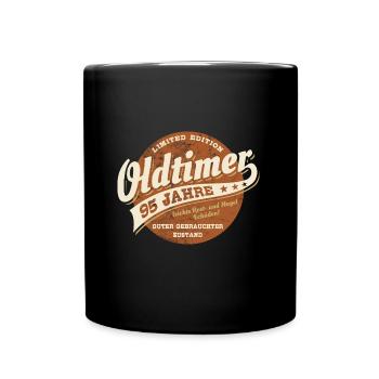 Oldtimer 95 Jahre - Geburtstag - Geschenk - Tasse einfarbig - Schwarz - Vorne
