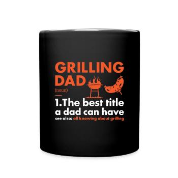 Griller Dad Définition Grillades - Mug uni - noir - Devant