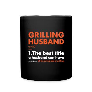 Griller Mari Définition Grillades - Mug uni - noir - Devant