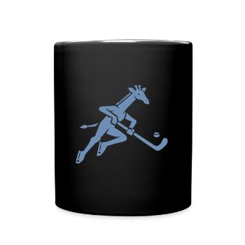Giraffe Eishockey Silhouette Minimalistisch - Tasse einfarbig - Schwarz - Vorne