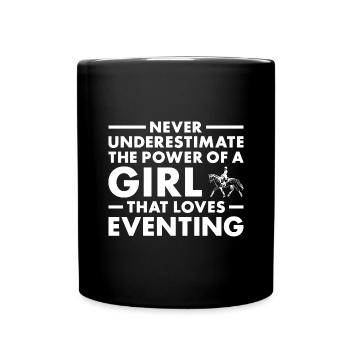 Rider Never Underestimate The Power Of A Girl - Tasse einfarbig - Schwarz - Vorne