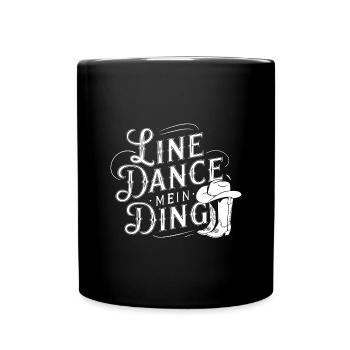 Line Dance Gruppe Training mein Tanzsport - Tasse einfarbig - Schwarz - Vorne