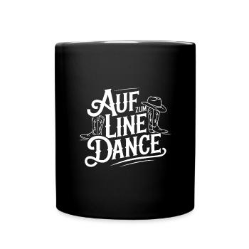 Line Dance Gruppe Training mein Tanzsport - Tasse einfarbig - Schwarz - Vorne