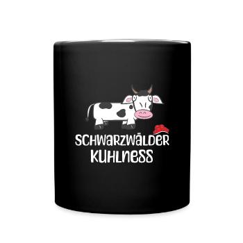Schwarzwald Kuhl Bollenhut - Tasse einfarbig - Schwarz - Vorne
