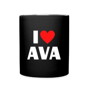 I Love Ava Red Heart Love Fan Gift - Full Colour Mug - black - Front
