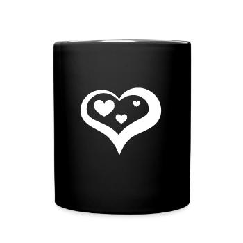 Herz - Tasse einfarbig - Schwarz - Vorne