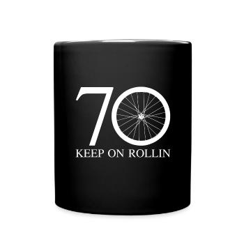for the 70th birthday for cyclists - Full Colour Mug - black - Front