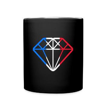 Drapeau France Diamant Française Français - Mug uni - noir - Devant