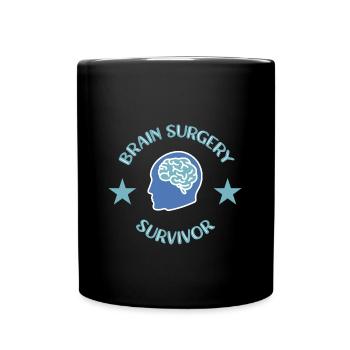 Brain surgery survives brain surgery brain - Full Colour Mug - black - Front