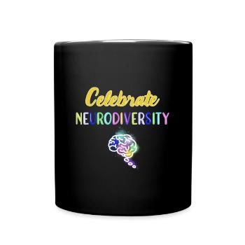 Neurodiversity Autimsus ADHD dyslexia - Full Colour Mug - black - Front