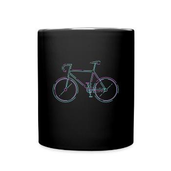Rennrad hellblau-pink - Tasse einfarbig - Schwarz - Vorne