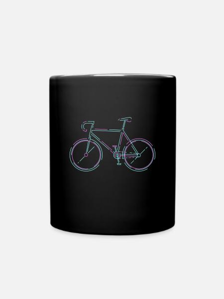 Rennrad hellblau-pink - Tasse einfarbig - Schwarz