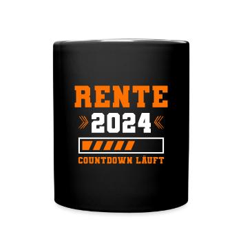 Rente 2024 Countdown Läuft Rente 2024 - Tasse einfarbig - Schwarz - Vorne