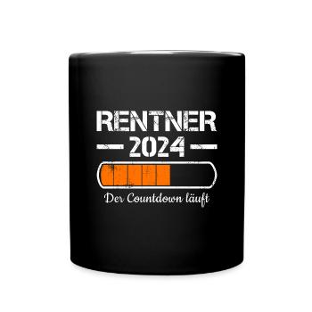 Rentner 2024 Der Countdown Läuft Rente 2024 - Tasse einfarbig - Schwarz - Vorne