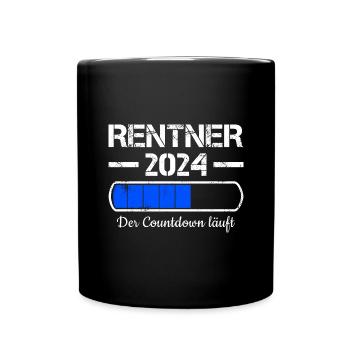 Rentner 2024 Der Countdown Läuft Rente 2024 - Tasse einfarbig - Schwarz - Vorne
