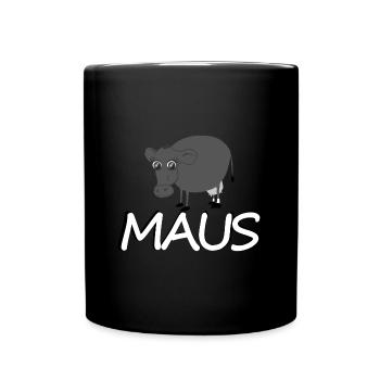 Kuh Namens Maus - Tasse einfarbig - Schwarz - Vorne