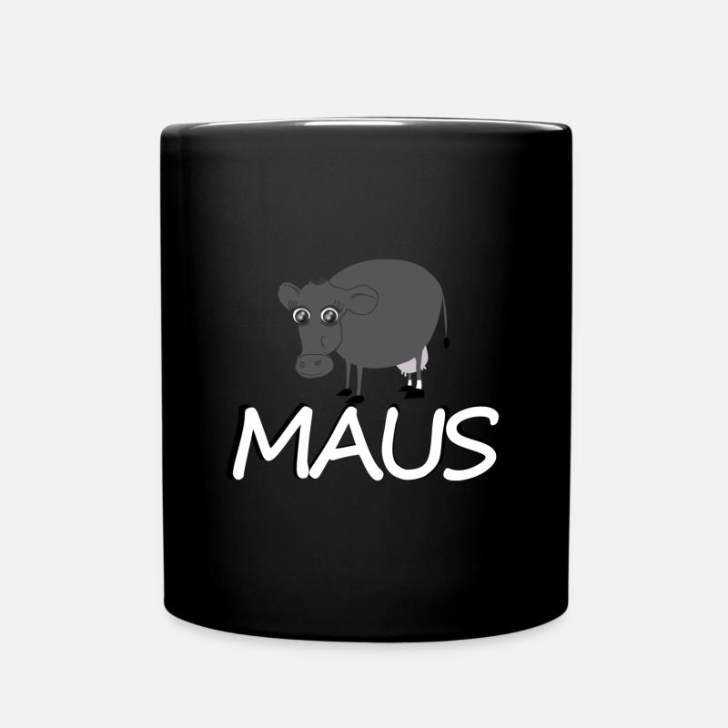 Kuh Namens Maus - Tasse einfarbig - Schwarz