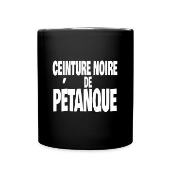 ceinture noire de pétanque - Mug uni - noir - Devant
