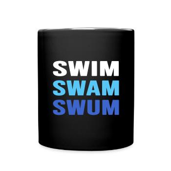 Swimming Swimmer swims swimming badge - Full Colour Mug - black - Front