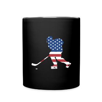 Sport Us Flag Ice Hockey - Tasse einfarbig - Schwarz - Vorne