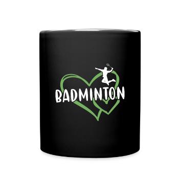 Sport Heart Badminton - Tasse einfarbig - Schwarz - Vorne