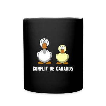 conflit de canards - Mug uni - noir - Devant