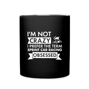 Sport Je ne suis pas fou de course de sprint car - Mug uni - noir - Devant