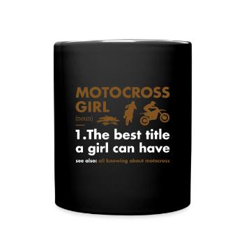 Sport Girl Definition Motocross - Full Colour Mug - black - Front