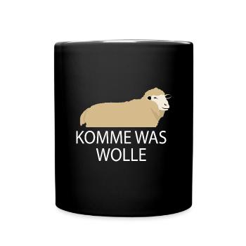 Komme was wolle Schaaf - Tasse einfarbig - Schwarz - Vorne
