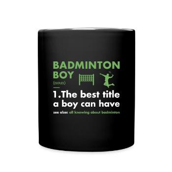 Sport Boy Definition Badminton - Tasse einfarbig - Schwarz - Vorne