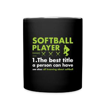 Sport Player Definition Softball - Tasse einfarbig - Schwarz - Vorne