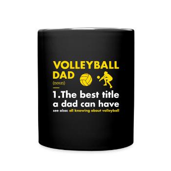 Sport Dad Definition Volleyball - Full Colour Mug - black - Front