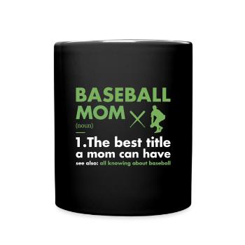 Sport Maman Définition Baseball - Mug uni - noir - Devant
